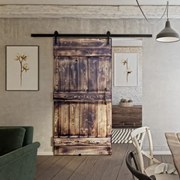 Houten Schuifdeur Essenhout 210x100 - Zwart - Incl. Rails