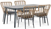 Tuinset 4 personen 160 cm Aluminium/wicker Taupe Lifestyle Garden Furniture Toledo/Tavano