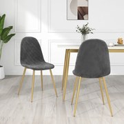 vidaXL Eetkamerstoelen 2 st fluweel donkergrijs