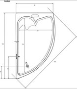 Badstuber London hoekbad 165x95cm links wit