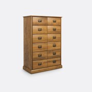 Hoge ladekast, massief dennenhout, 6 lades, Lindley