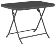 vidaXL Tuintafel inklapbaar 100x75x72 cm glas en staal grijs