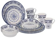 Bo-Camp 16-delige Serviesset Old Dutch melamine blauw