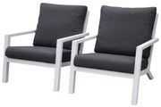 Malaga lounge balkonset 2 delig wit aluminium