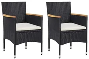 vidaXL Tuinstoelen 2 st poly rattan zwart