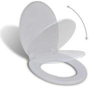 vidaXL Toiletbril soft-close ovaal wit