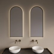 Gliss Design Delta spiegel met LED-verlichting 40x100cm mat goud