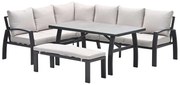 Garden Impressions Cameron lounge dining set 4-delig links desert sand