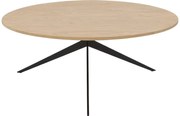 Goossens Excellent Salontafel Ferris rond, hout eiken blank, elegant chic, 80 x 33 x 80 cm