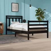 vidaXL Bedframe massief hout zwart 100x200 cm