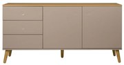 Tenzo Dot Scandinavisch Dressoir Taupe Met Eiken - 162x43x79cm.