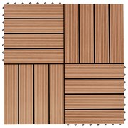 vidaXL Terrastegels 30x30 cm 1 m² HKC teakkleur 11 st