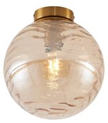 Design plafondlamp messing met amber fading glas - Pillon