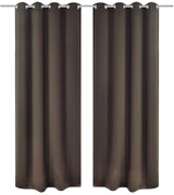 vidaXL Gordijnen met metalen ringen 135 x 245 cm 2 stuks (bruin)