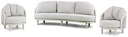 Stoel en Bank Loungeset 5 personen Aluminium/rope Taupe  Santika Furniture Santika