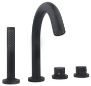 Wiesbaden Caral 4-gats badrandthermostaat afbouwset met inbouwdeel zwart sw68919/sw158725