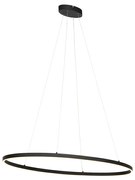 Design hanglamp zwart ovaal incl. LED 3-staps dimbaar - Ovallo