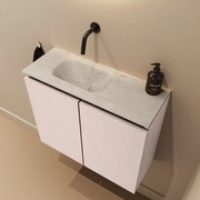 Mondiaz Ture DLux toiletmeubel 60cm rosee met wastafel opalo links zonder kraangat