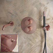 Saniclear Copper Curved Pro inbouw badkraan rond geborsteld koper