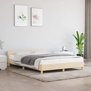 vidaXL Bedframe met hoofdeinde stof crèmekleurig 140x190 cm