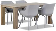 Tuinset 4 personen 165 cm Kunststof Grijs Hartman Sophie