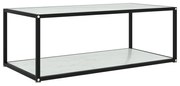 vidaXL Salontafel 100x50x35 cm gehard glas wit