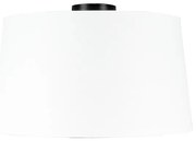 Plafondlamp mat zwart met witte kap 45 cm - Combi Modern E27 rond Binnenverlichting Lamp