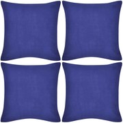 vidaXL Kussenhoezen katoen 40 x 40 cm blauw 4 stuks