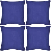 vidaXL Kussenhoezen katoen 40 x 40 cm blauw 4 stuks