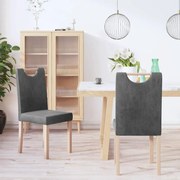 vidaXL Eetkamerstoelen 2 st kunstsuède grijs