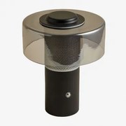 Elfriede Draadloze Led Tafellamp In Glas En Staal Zwart - Sklum