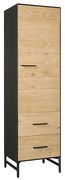 Tower Living Smalle Kast Eiken Met Metaal Rechtdraaiend Lido - 55x45x190cm.