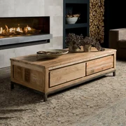 Tower Living Teak Salontafel Met Lades Venetie - 135 X 70cm.
