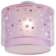 Kinder plafondlamp roze met hartjes - Harrie in Love