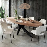 DTP Home Masterpiece Darwin Ovale Tafel Dik Blad Teakhout 220 Cm - 220 X 100cm.