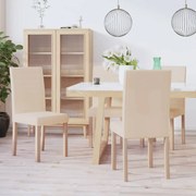 vidaXL Eetkamerstoelen 4 st stof crèmekleurig