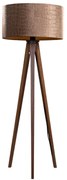 Vloerlamp tripod walnoot hout met velours kap krokodil 50cm - Tripod Classic Klassiek / Antiek, Landelijk E27 rond Binnenverlichting Lamp