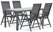 Tuinset 4 personen 150 cm Aluminium/textileen Grijs Presto Vasto/Venustas