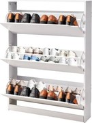 VEVOR schoenenkast met 3 neerklapbare deuren, ruimtebesparend schoenenrek, vrijstaande schoenenrekorganizer voor entree, hal, woonkamer, veranda, modern schoenenrek 800 x 220 x 1165 mm wit