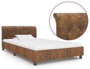 vidaXL Bedframe kunstsuède bruin 90x200 cm