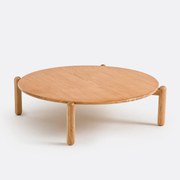 XL ronde salontafel, massief eiken en eikenfineer, diameter 94 cm, Coloquo