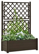 vidaXL Plantenbak met latwerk 100x43x142 cm PP mokka