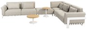 4 Seasons Outdoor Paloma hoek loungebank met eiland en Volta tafels * Sale *      beige weerbestendig