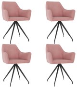 vidaXL Eetkamerstoelen 4 st fluweel roze