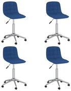 vidaXL Eetkamerstoelen draaibaar 4 st stof blauw