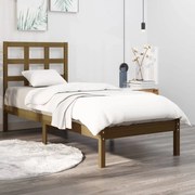 vidaXL Bedframe massief hout honingbruin 75x190 cm 2FT6 Small Single