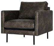 Fauteuil - Daisy - met doorgestikte armleuning - leer Colorado antraciet 01