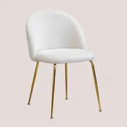 Kana Design Eetkamerstoel In Teddystof White & Goud - Sklum