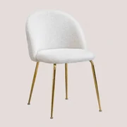 Kana Design Eetkamerstoel In Teddystof White & Goud - Sklum