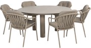 Manitoba Donato dining tuinset 160xH75 cm 7 delig keramiek latte Taste 4SO